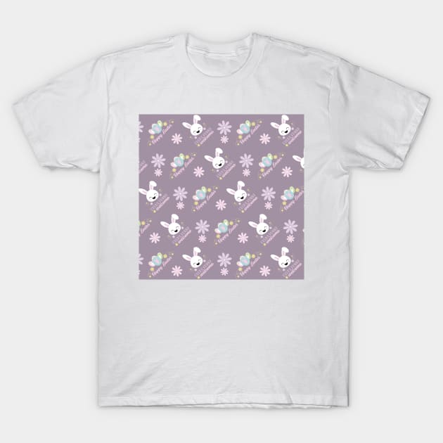 cute purple happy easter pattern T-Shirt by Thepurplepig